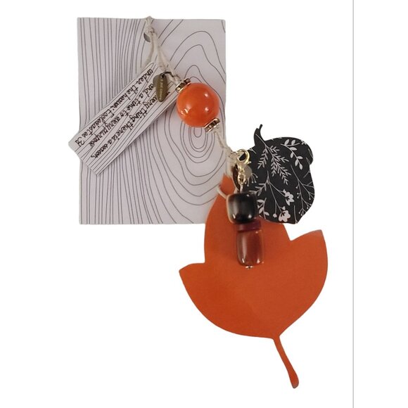 "To Everything, There Is A Season" Fall Autumn Acorn Leaf Charm Bookmark, B17 - Picture 2 of 6